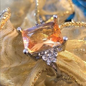 Man made Morganite Fashion Ring Size 6.5